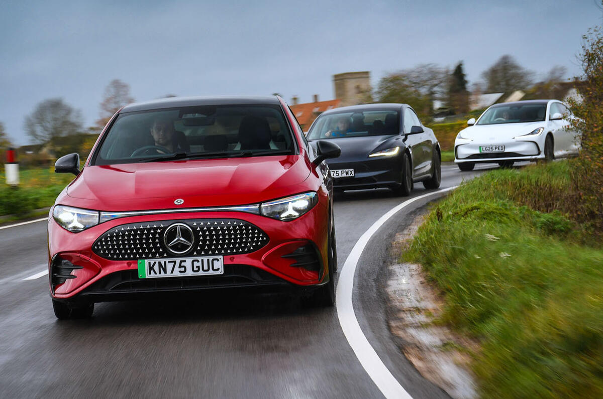 Mercedes CLA vs MG IM5 vs Tesla Model 3 comparison 2025 045