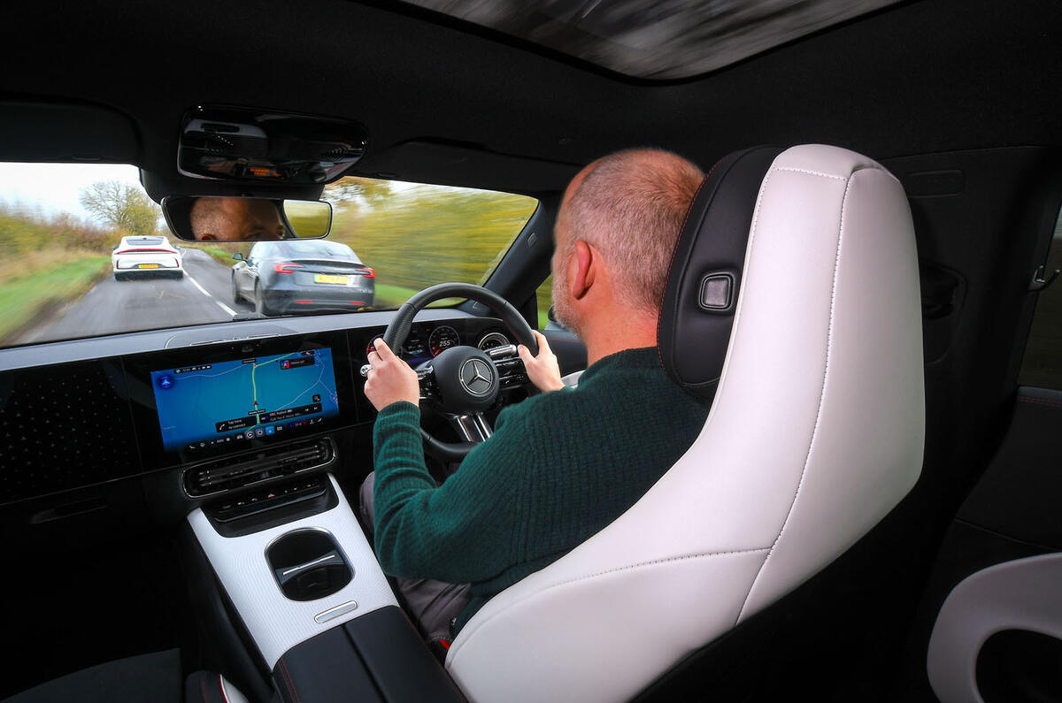 Mercedes CLA vs MG IM5 vs Tesla Model 3 comparison 2025 046