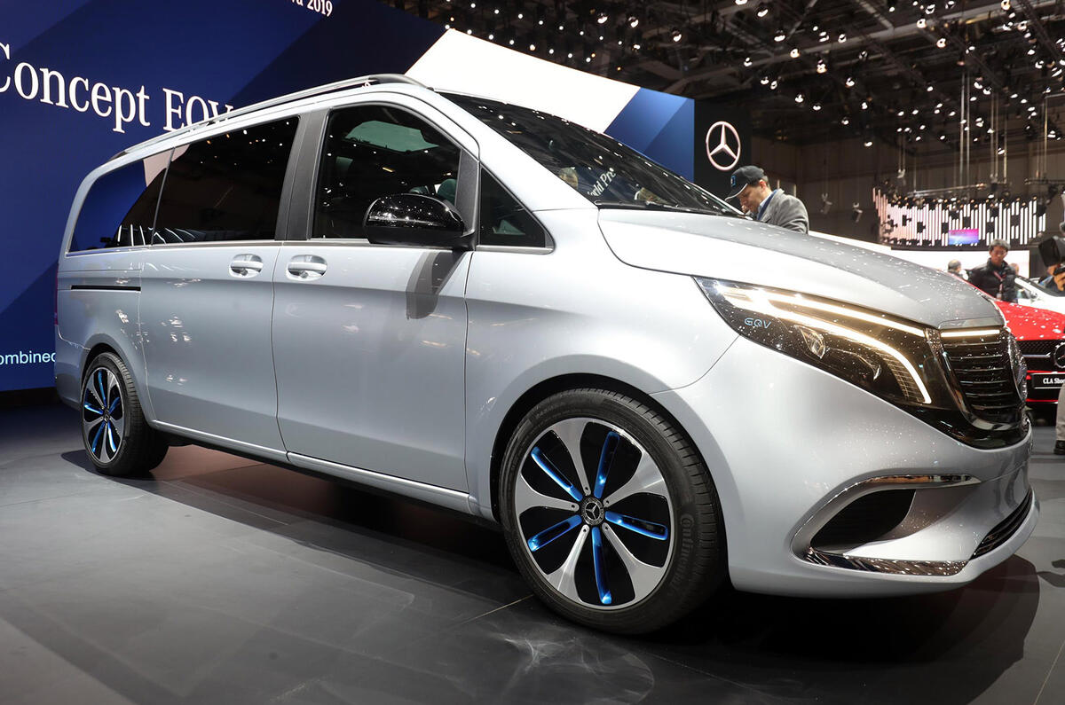 Mercedes Concept EQV Geneva stand - front