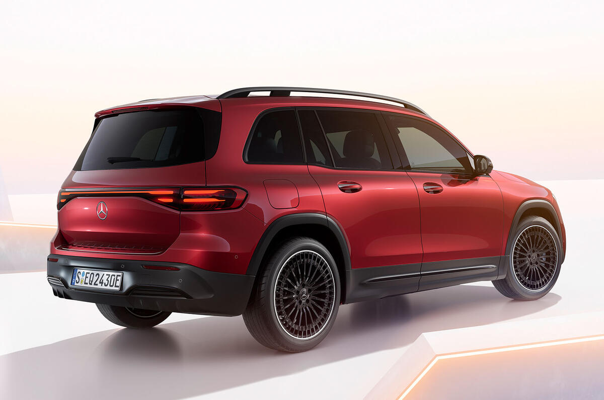 Mercedes EQB rear three quarter studio