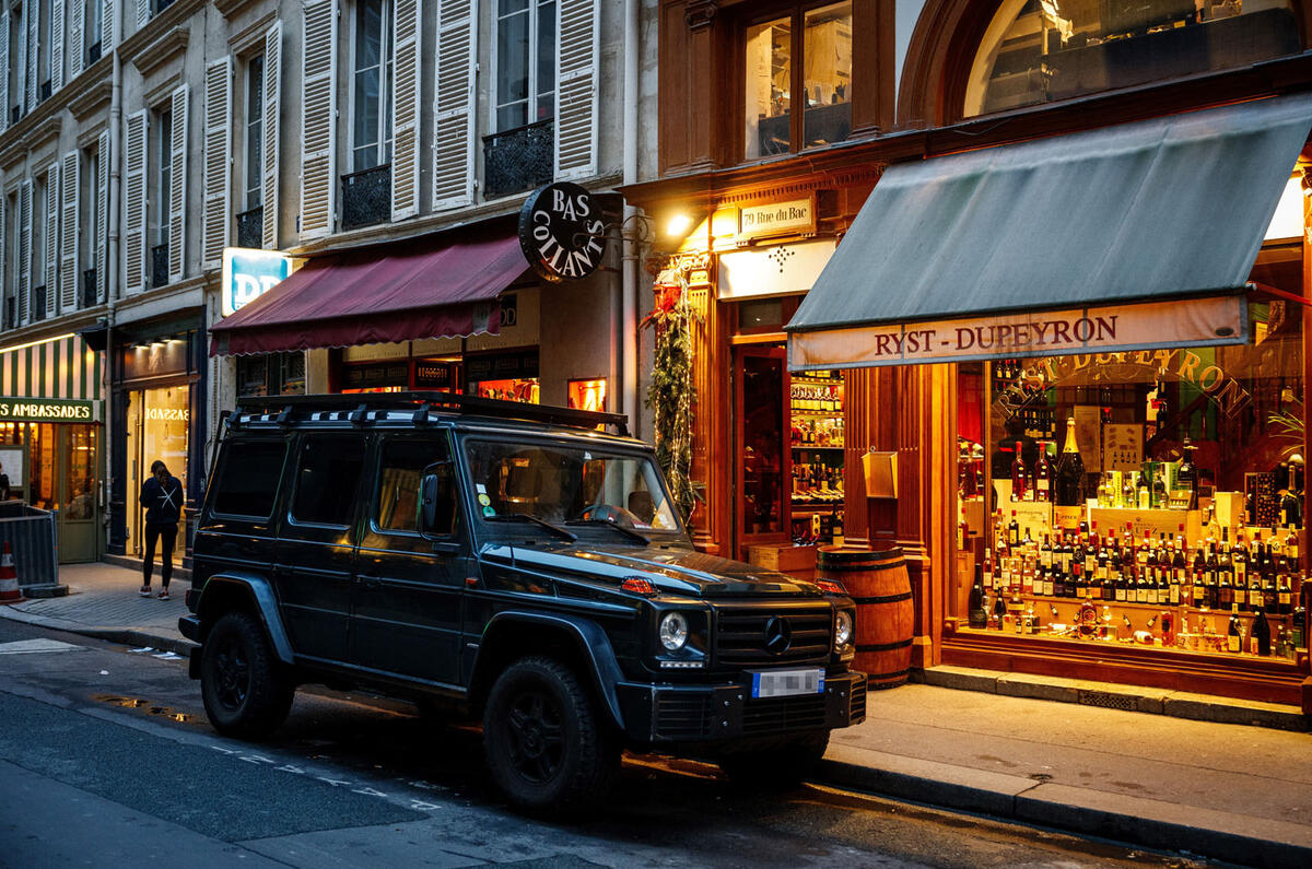 Mercedes G Wagen parked in Paris