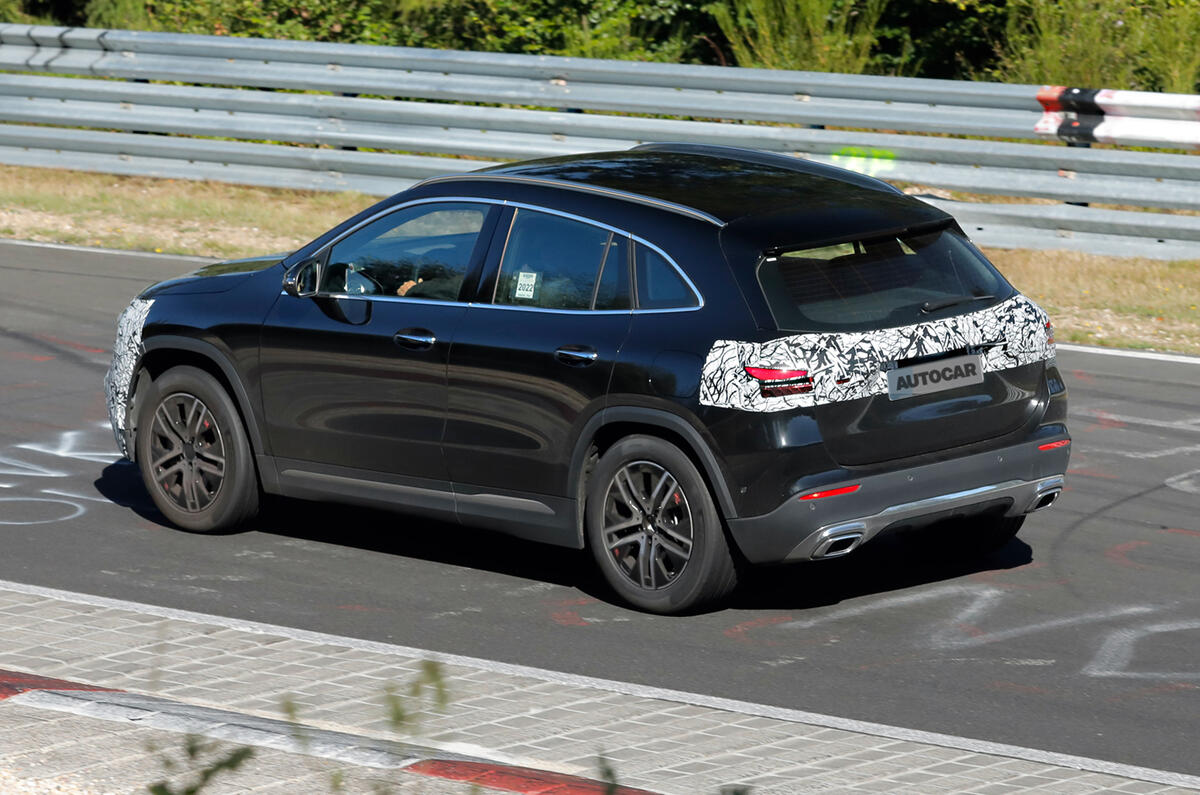 Mercedes GLA facelift 2023 rear quarter tracking Mercedes GLA facelift 2023 rear quarter tracking
