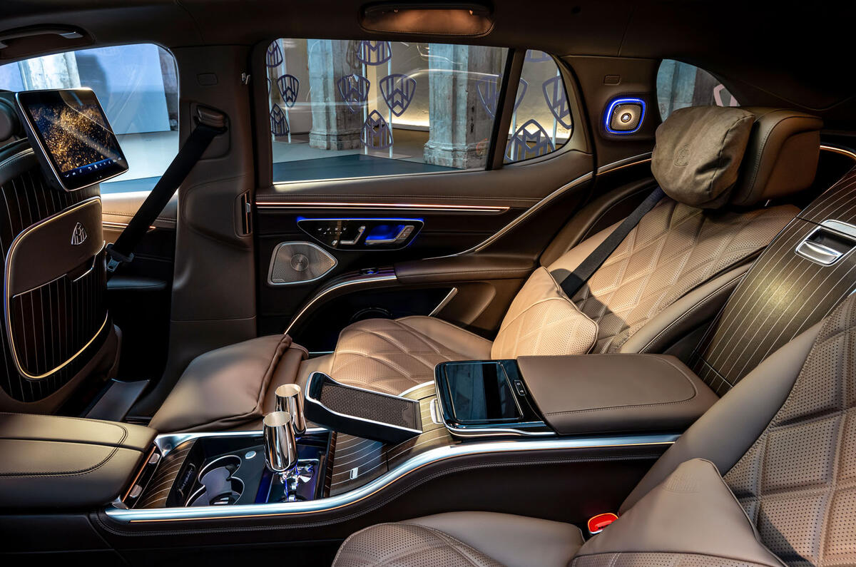 Mercedes Maybach EQS SUV interior rear Mercedes Maybach EQS SUV interior rear
