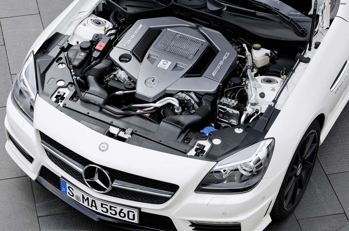 Mercedes SLK 55 AMG engine bay Mercedes SLK 55 AMG engine bay