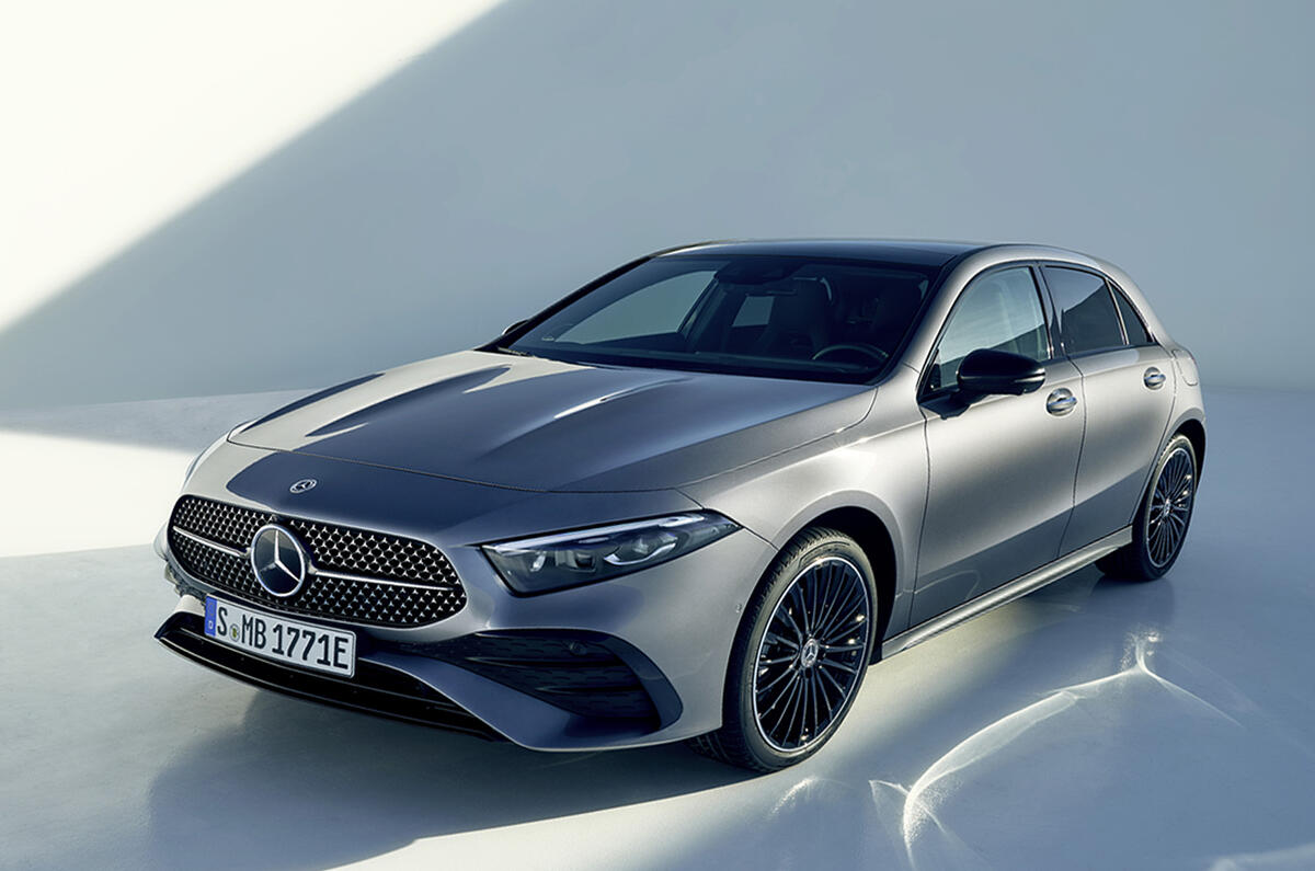 Mercedes A Class facelift 2023 front lone car Mercedes C Class facelift 2023 front lone car