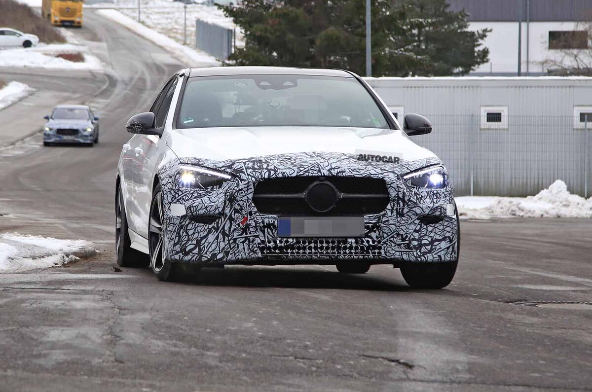 Mercedes C-Class prototype spies front Mercedes C-Class prototype spies front