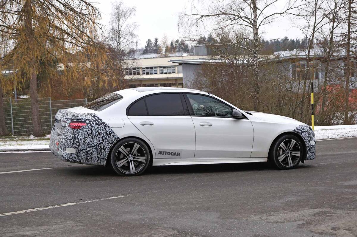 Mercedes C-Class prototype spies side Mercedes C-Class prototype spies side