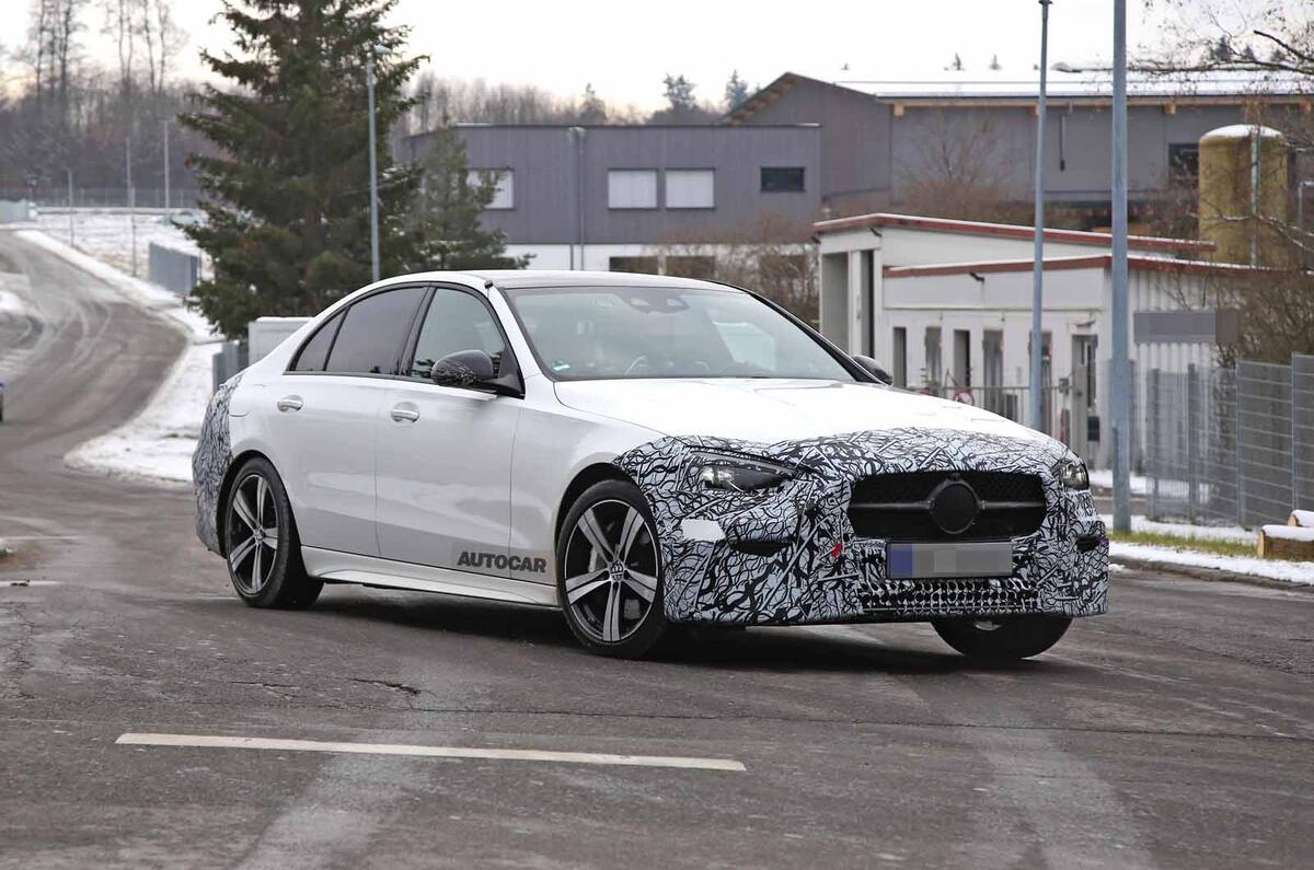 Mercedes C-Class prototype spies front side Mercedes C-Class prototype spies front side