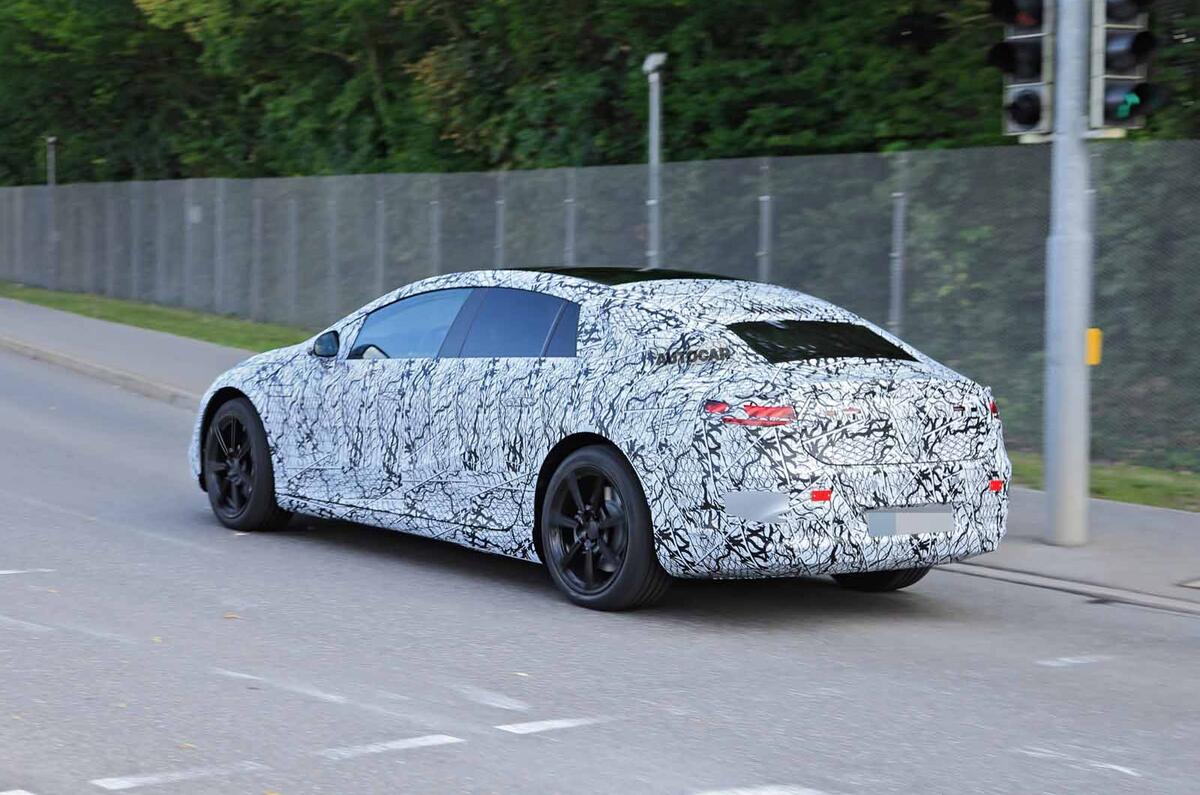 Mercedes EQS spyshots side rear Mercedes EQS spyshots side rear