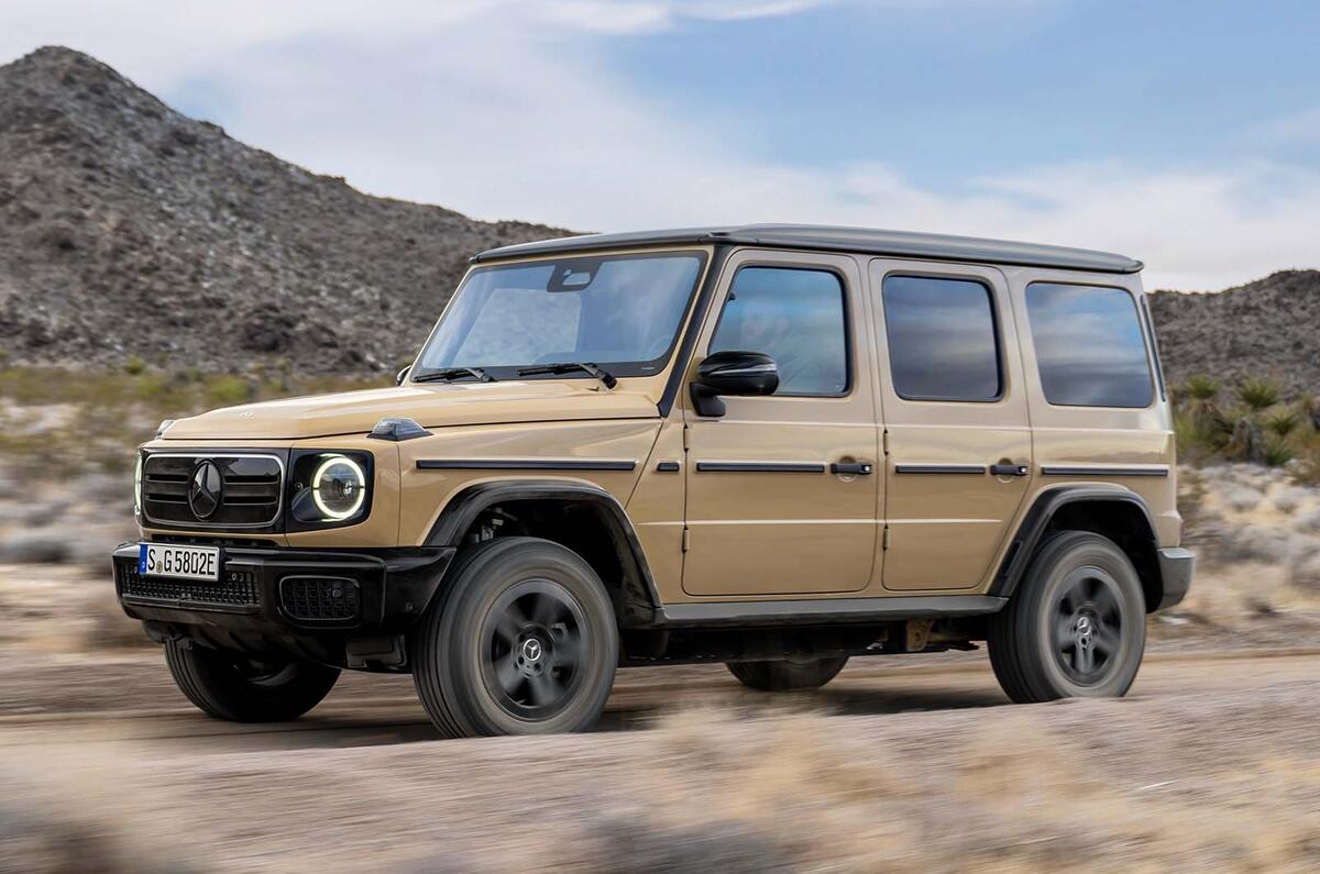 Mercedes G580 with EQ technology front three quarter