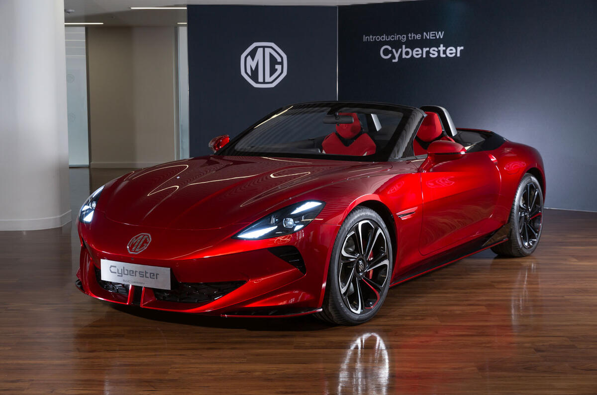 MG Cyberster 2023 front quarter static MG Cyberster 2023 front quarter static