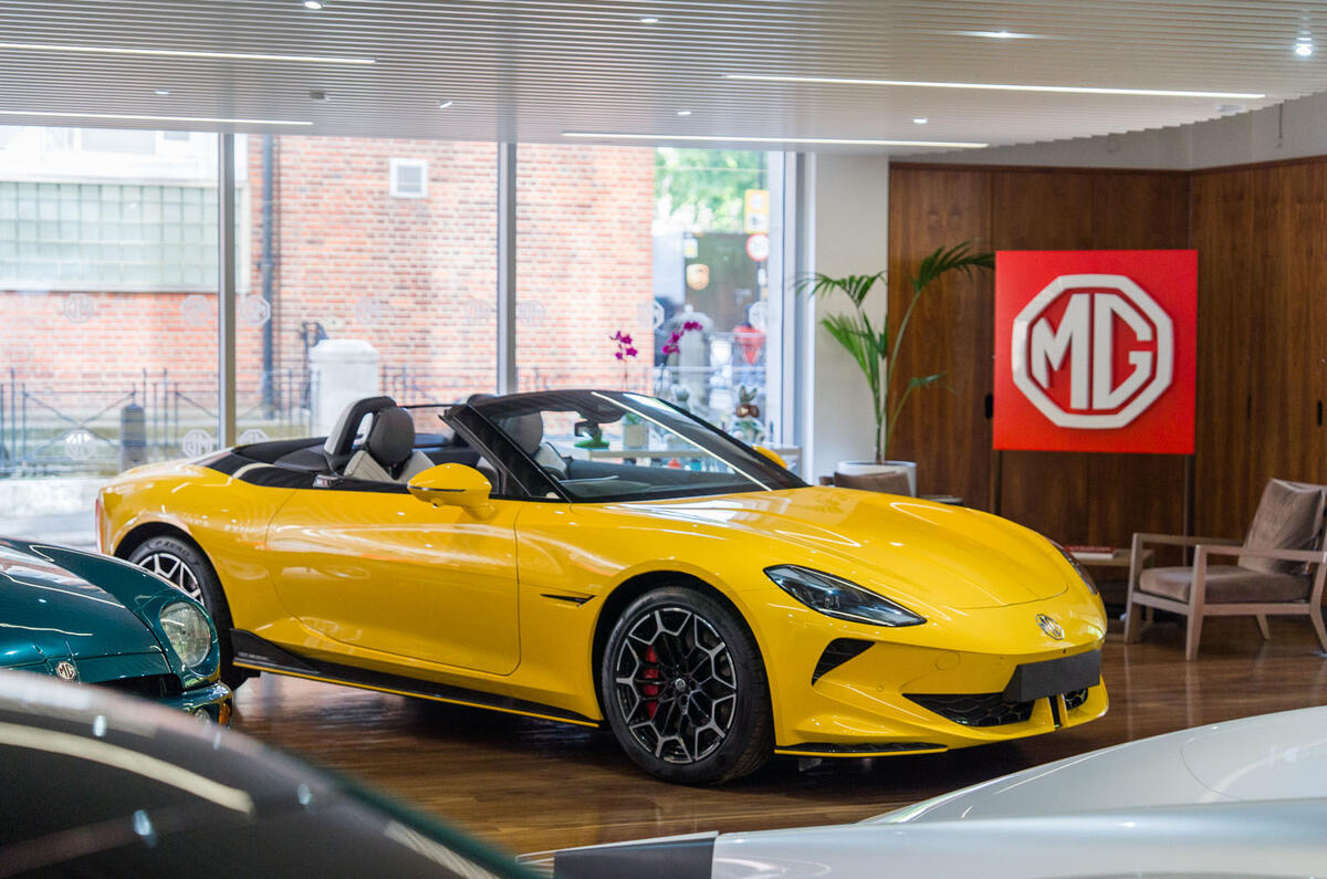 MG Cyberster in showroom