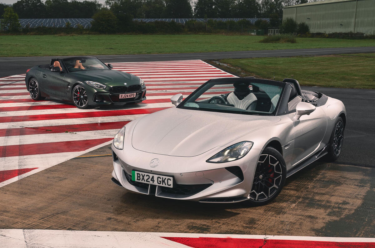 MG Cyberster vs BMW Z4 lead