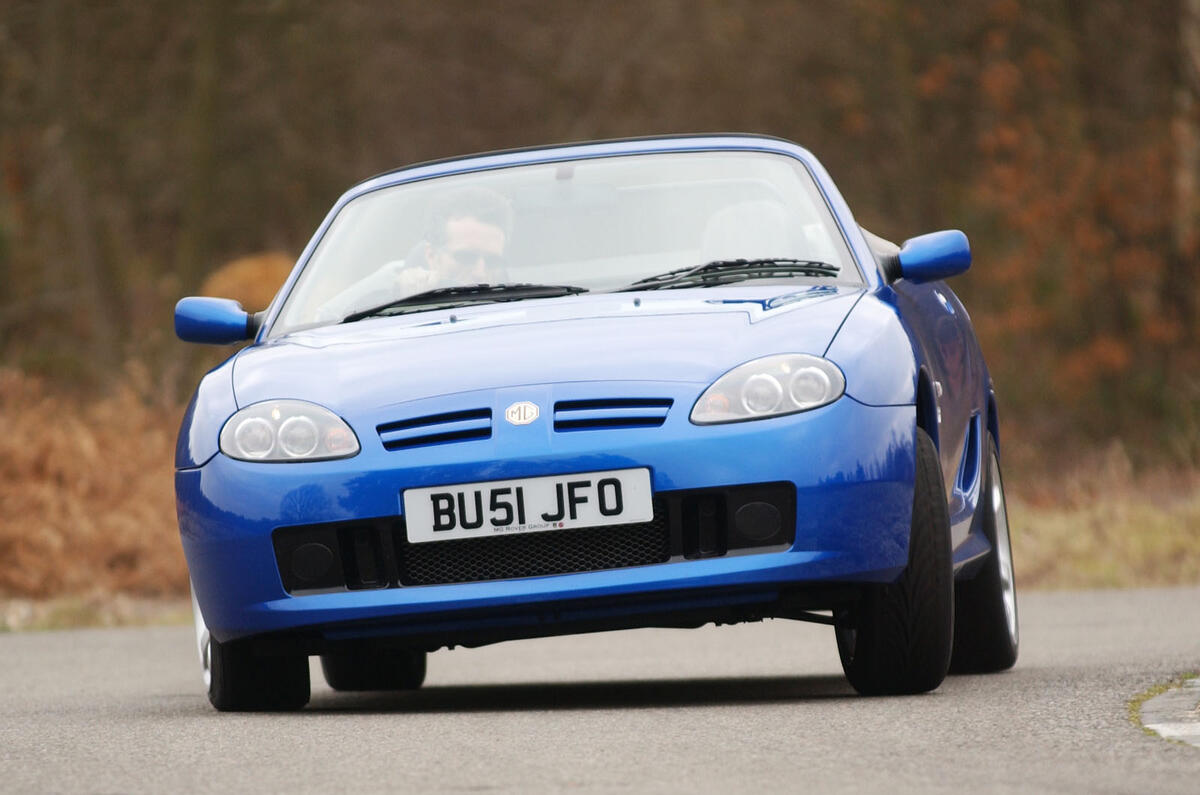 MG TF front cornering
