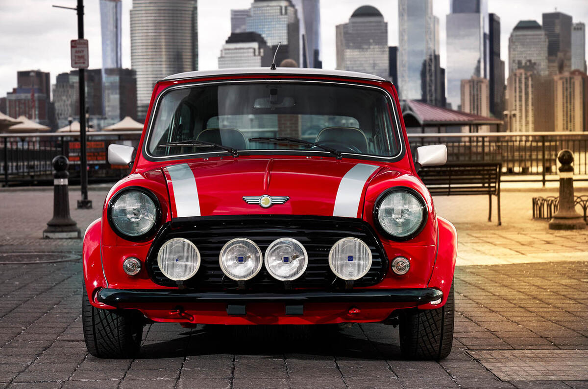 Classic Mini Electric revealed in New York to emphasise brand's EV plans
