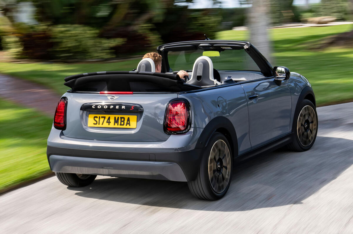 Mini Cooper Convertible rear quarter tracking Mini Cooper Convertible rear quarter tracking
