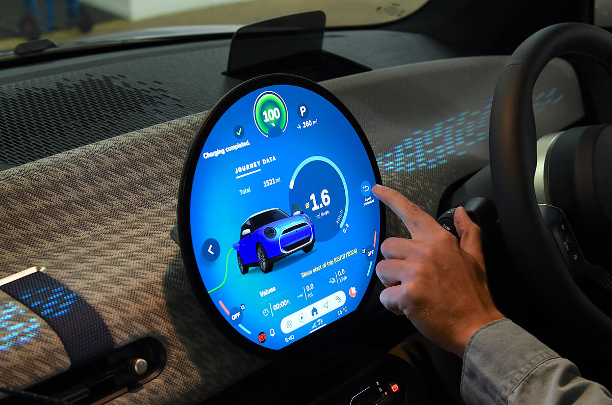 The all-electric MINI Cooper OLED screen The all-electric MINI Cooper OLED screen