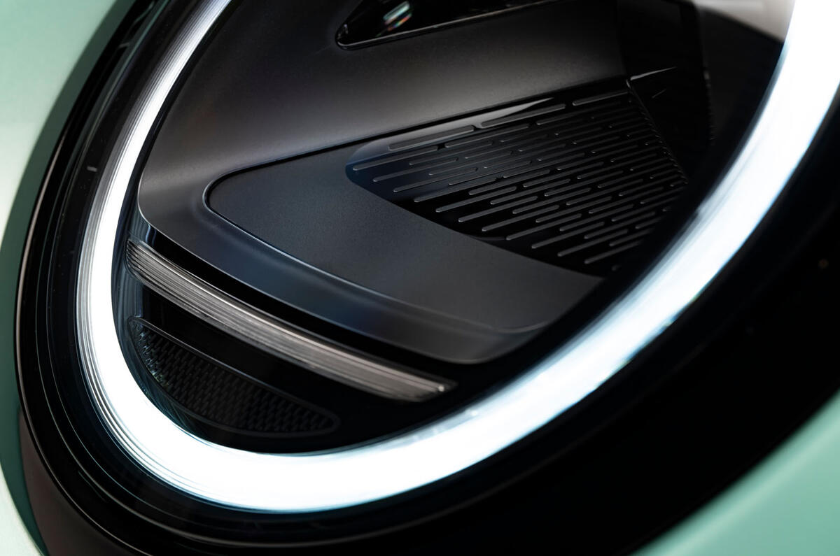 Mini Cooper petrol 2024 headlight detail Mini Cooper petrol 2024 headlight detail