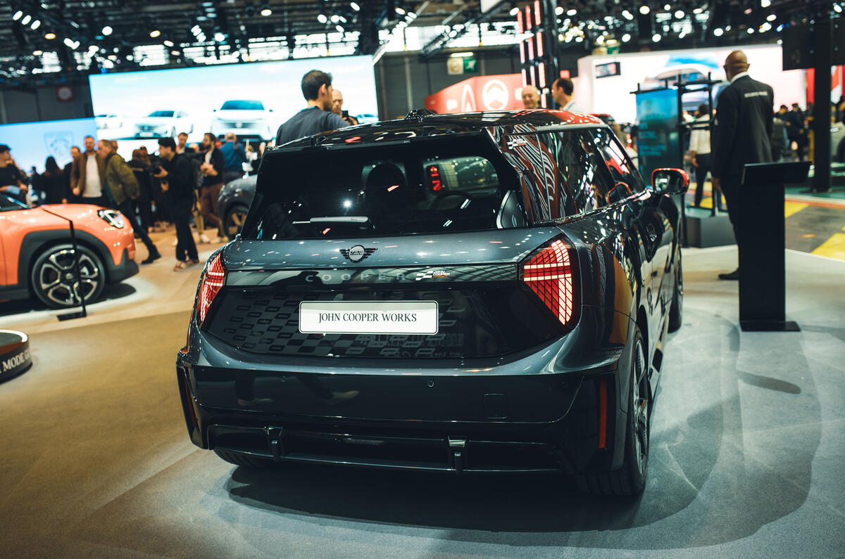 Mini Cooper EV John Cooper Works   rear end Mini Cooper EV John Cooper Works   rear end