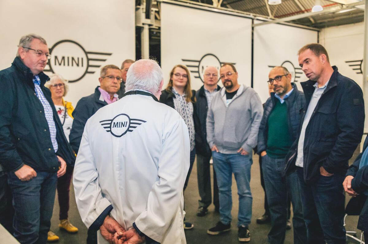 Autocar subscriber event at Mini Oxford plant - talking