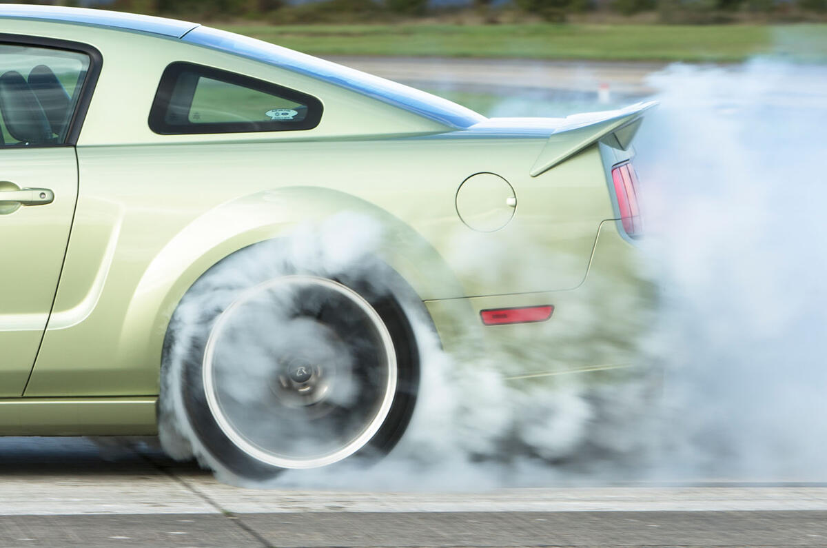 Ford Mustang burnout five generations