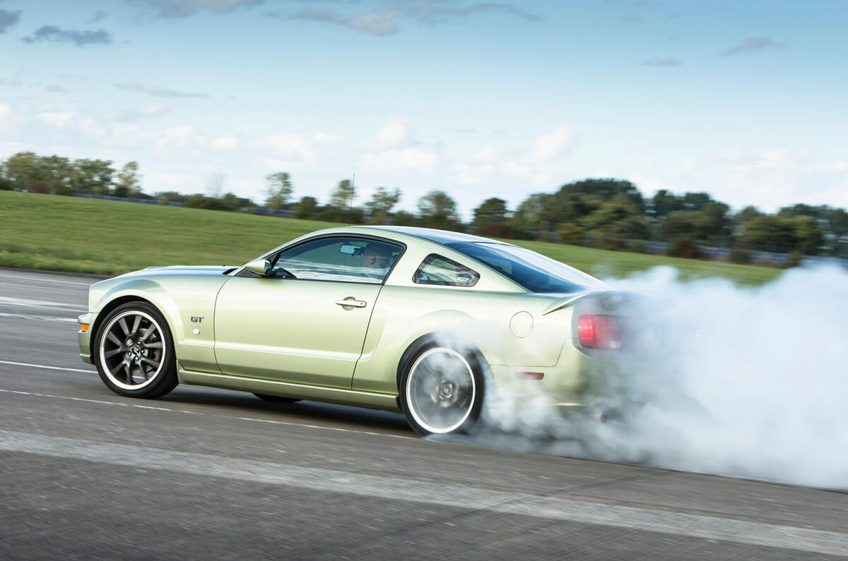 Ford Mustang burnout five generations
