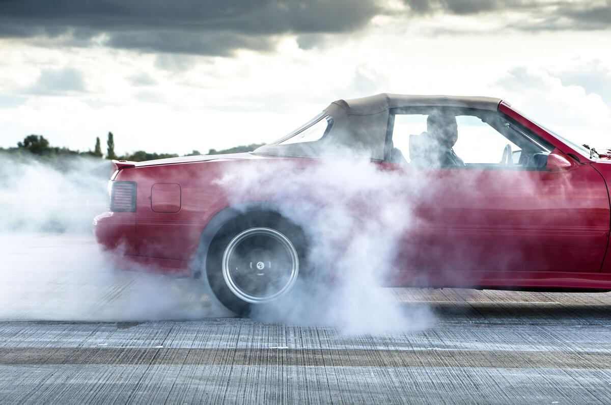 Ford Mustang burnout five generations