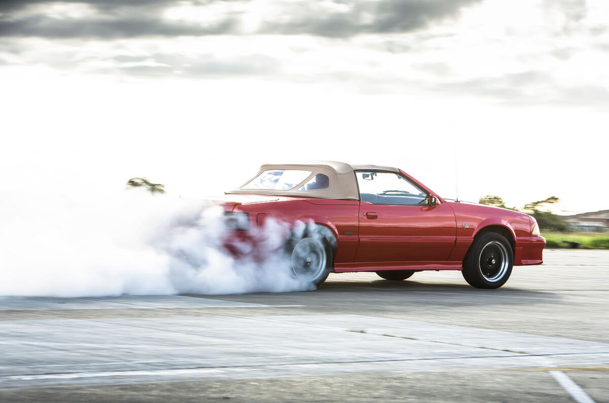 Ford Mustang burnout five generations