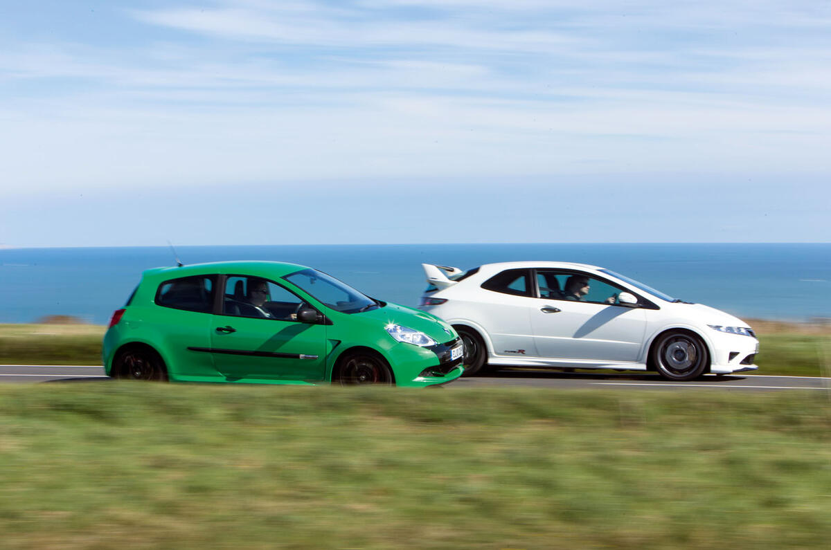 Suzuki Swift Sport vs Honda Civic Type R Mugen vs Renault Clio Cup 