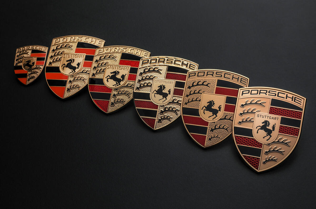 New Porsche logo with old logos