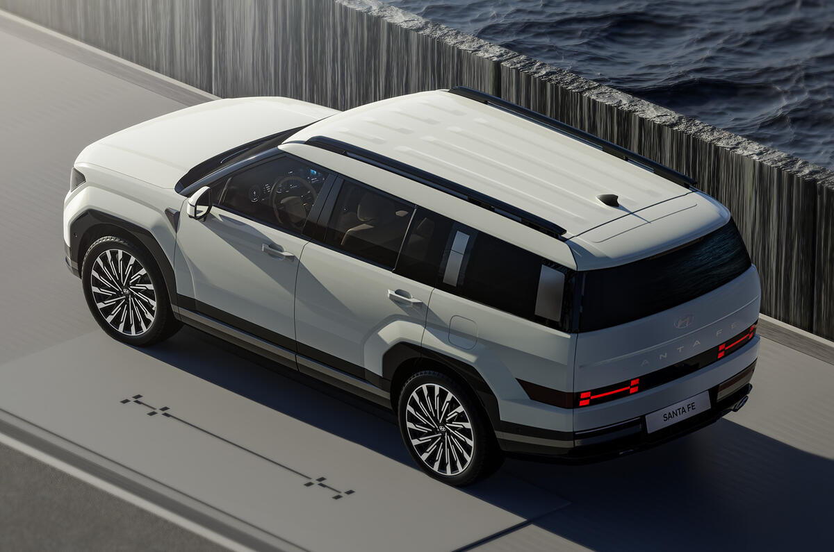 New Hyundai Santa Fe top down silver New Hyundai Santa Fe top down silver