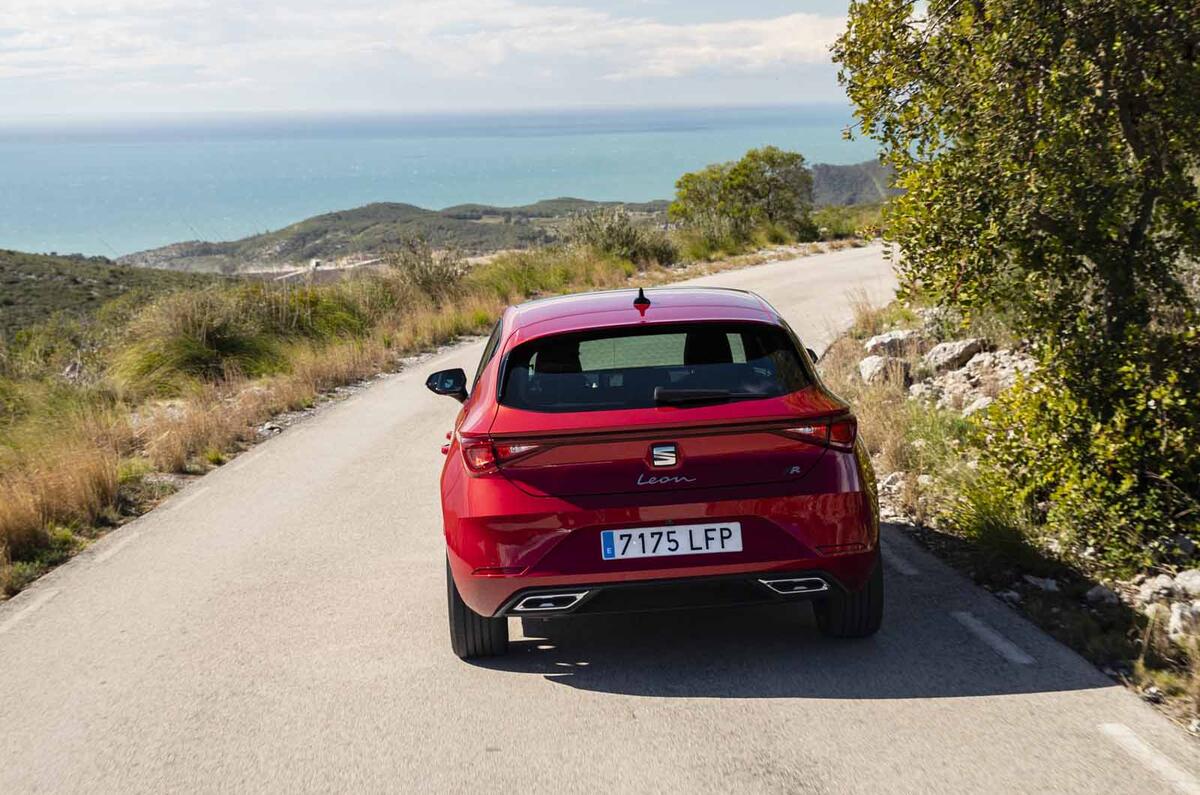 New Seat Leon dynamic shots rear driving New Seat Leon dynamic shots rear driving