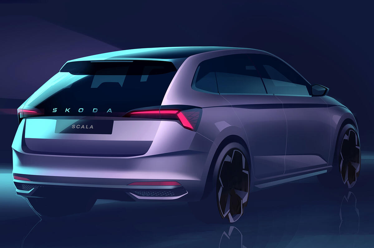 New Skoda Scala rear end preview New Skoda Scala rear end preview