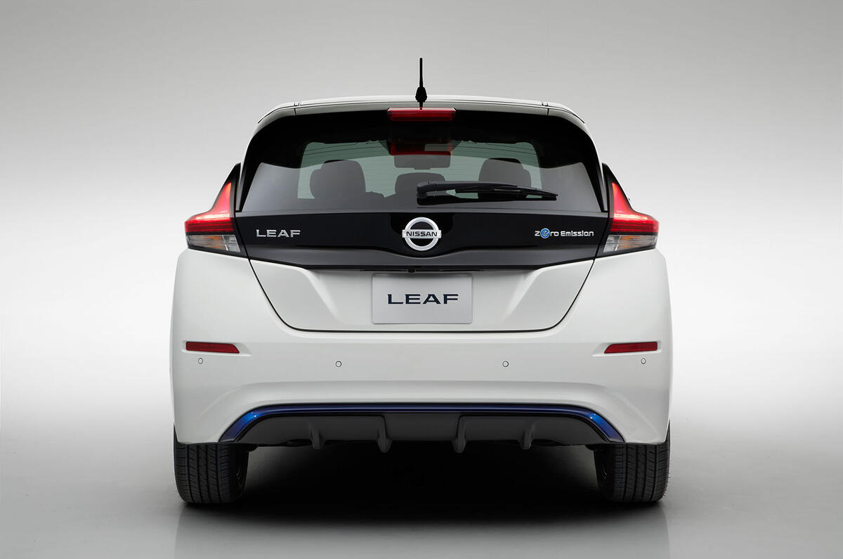 The rear of the 2018 Nissan Leaf
