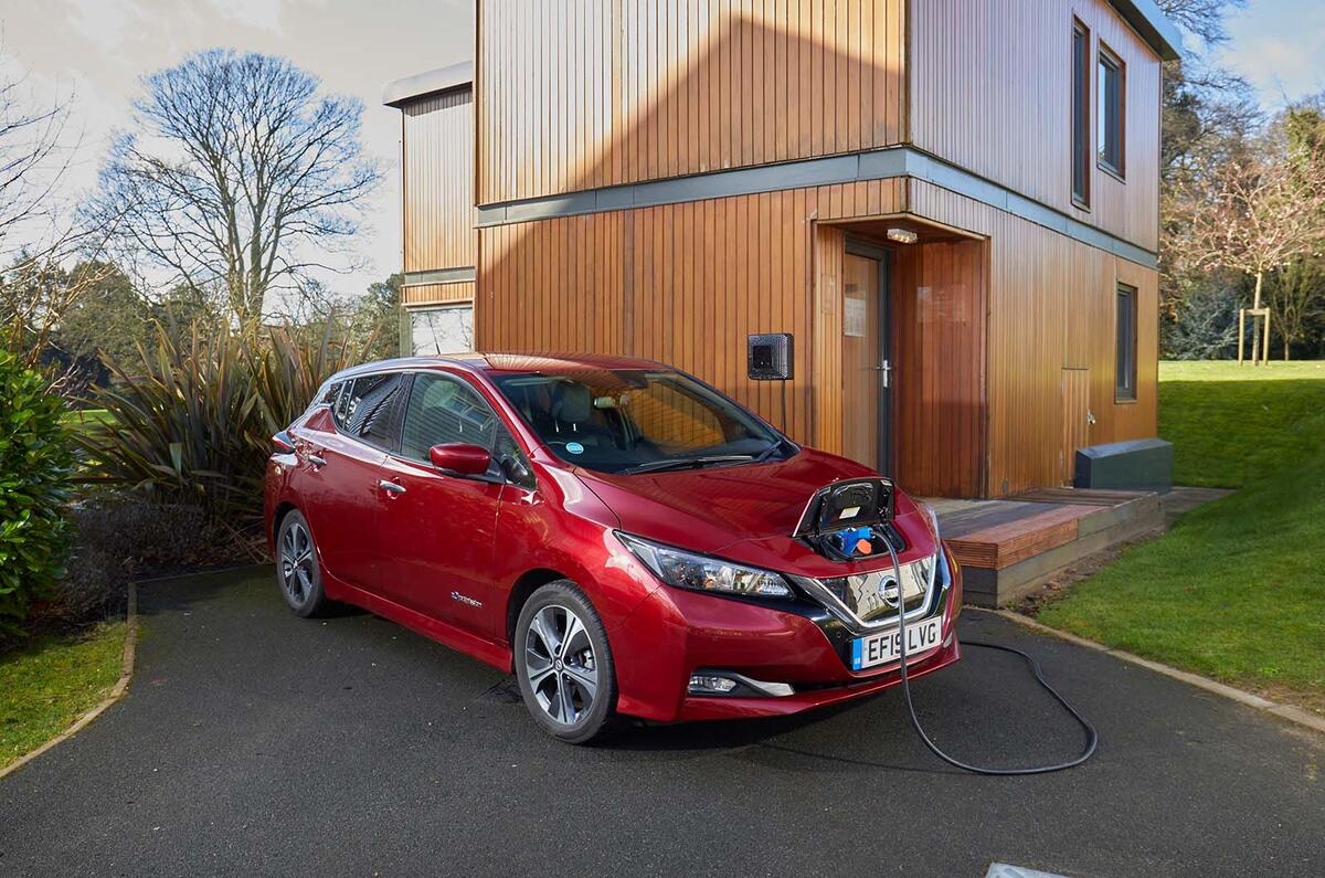 Nissan Leaf Charging Front Three Quarter