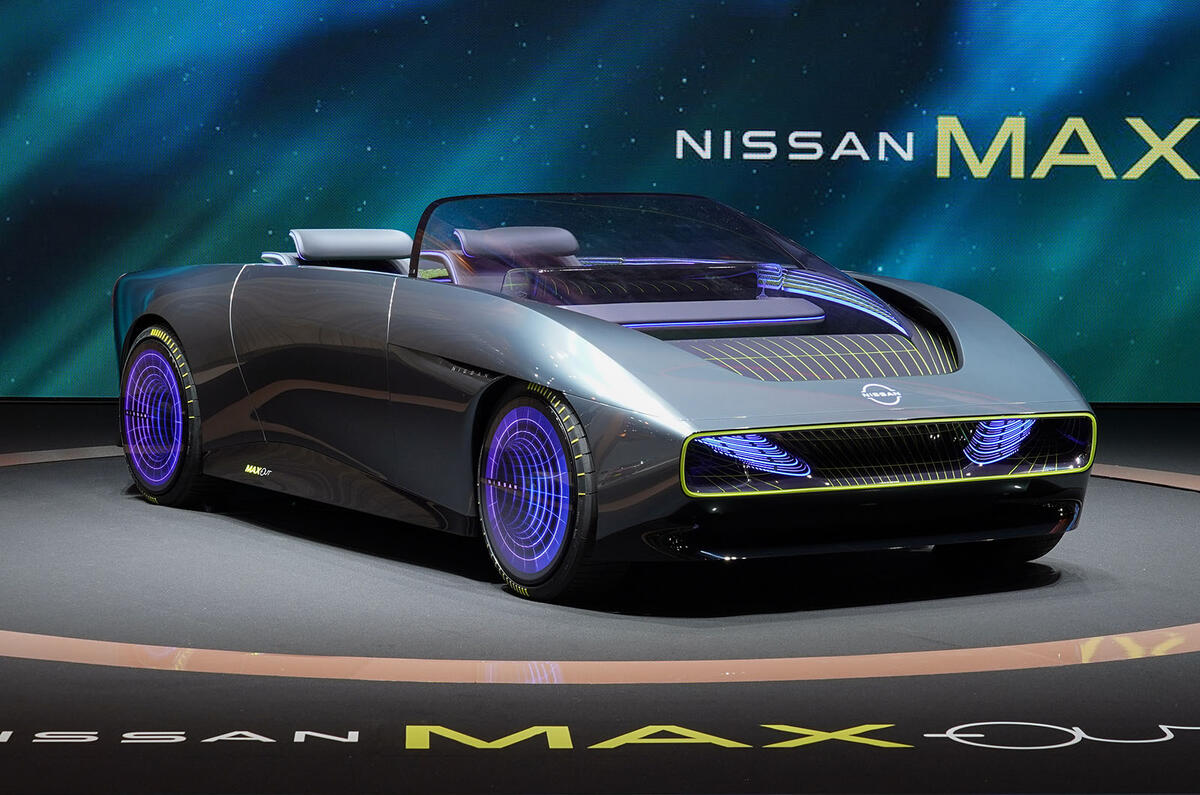 Nissan Max Out EV convertible front three quarter