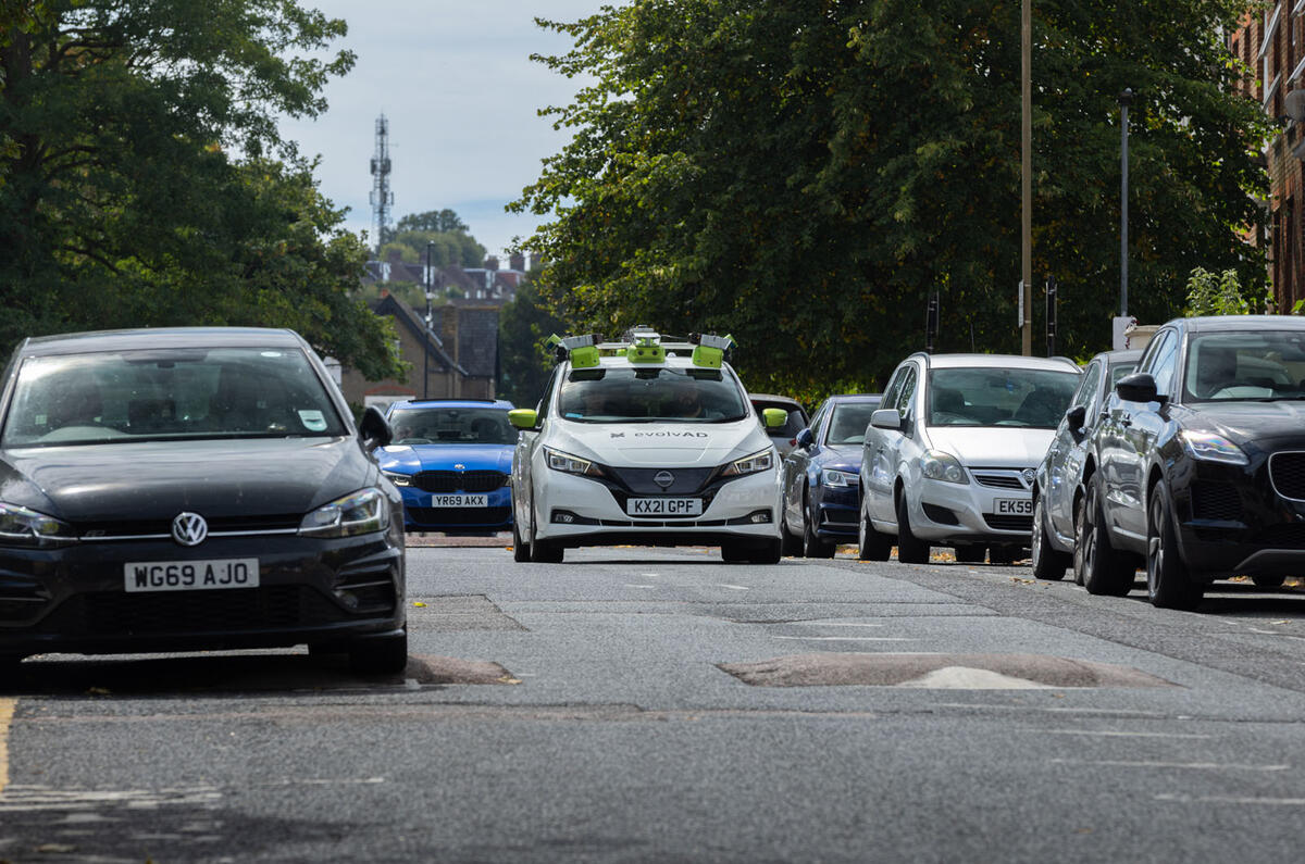 Nissan evolveAD Nissan leaf in town UK