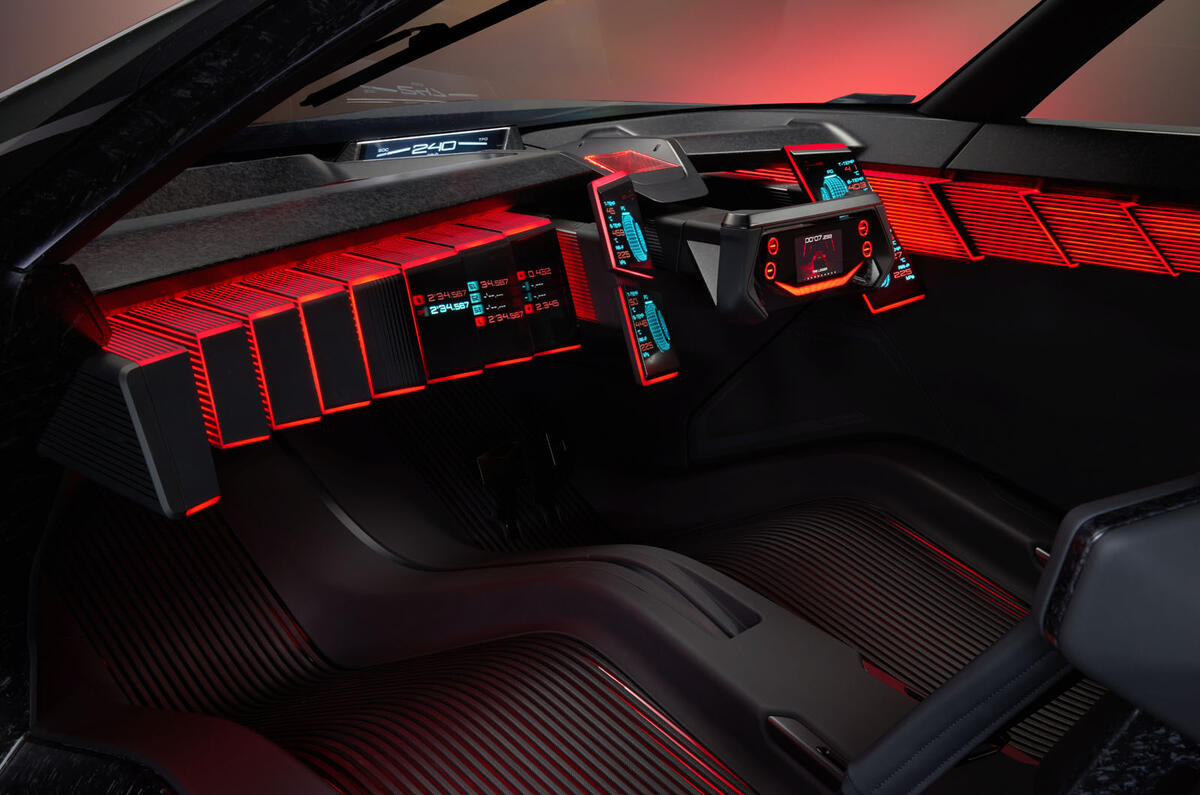 Nissan Hyper Force concept CGI rendering   dashboard lit up Nissan Hyper Force concept CGI rendering   dashboard lit up