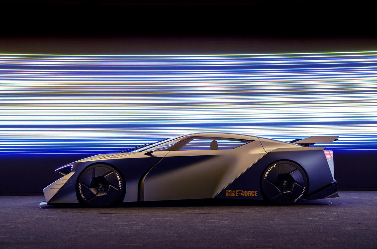 Nissan Hyper Force concept CGI rendering   side under lights Nissan Hyper Force concept CGI rendering   side under lights