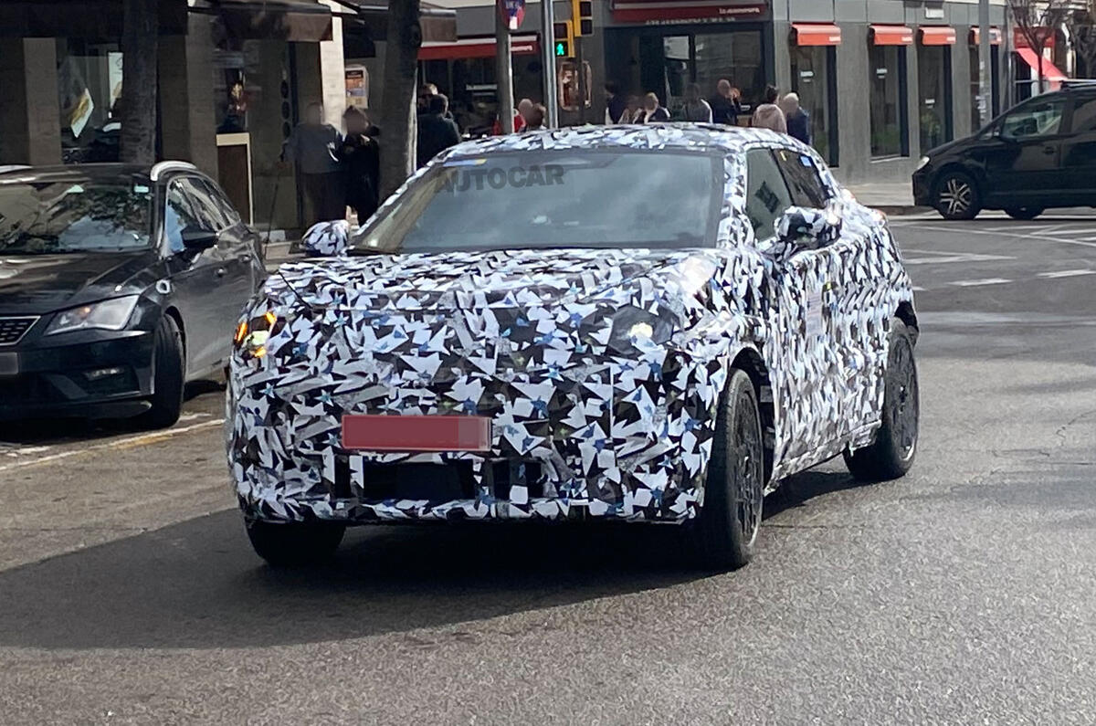 Nissan Juke EV spy shot front 3 4 2