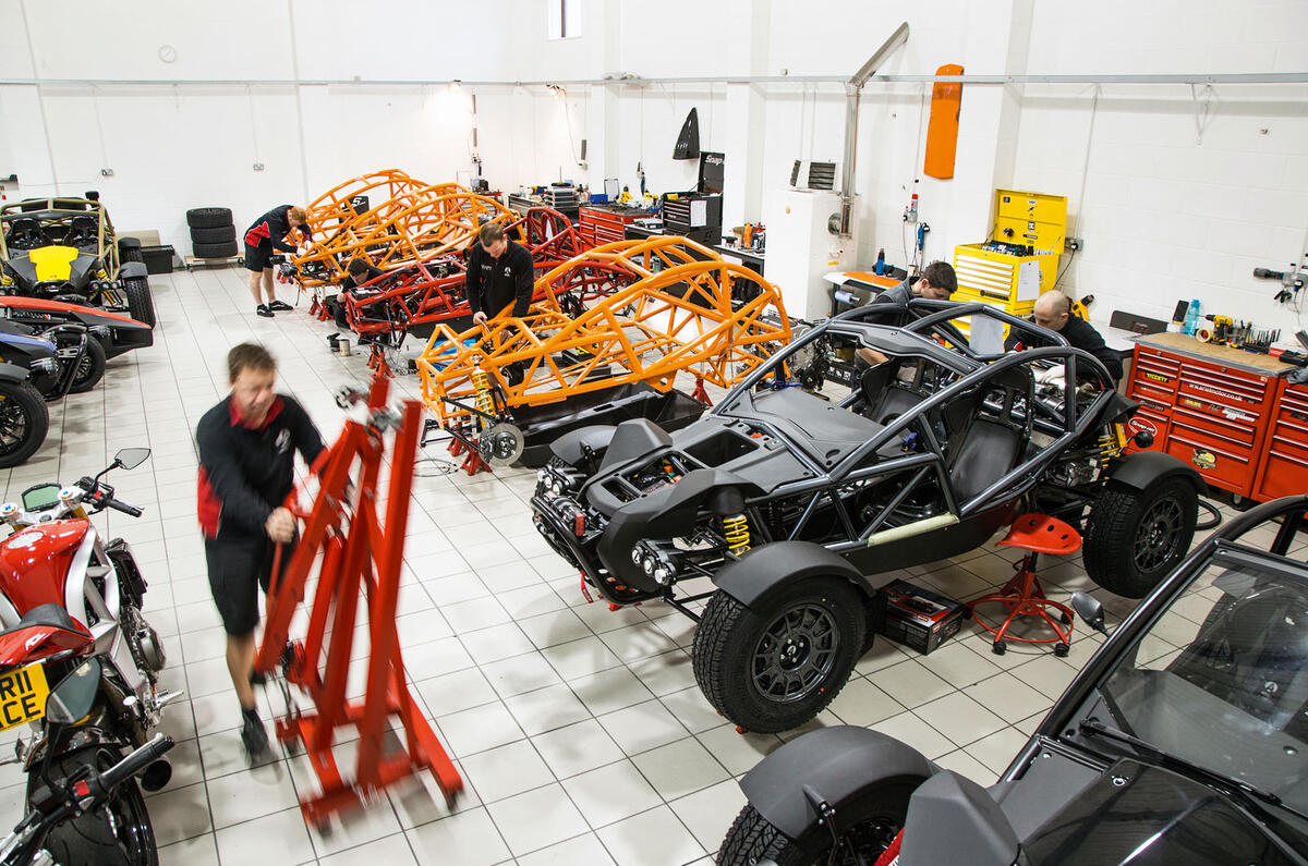 Ariel makes the Ace bike, Nomad and Atom in one room