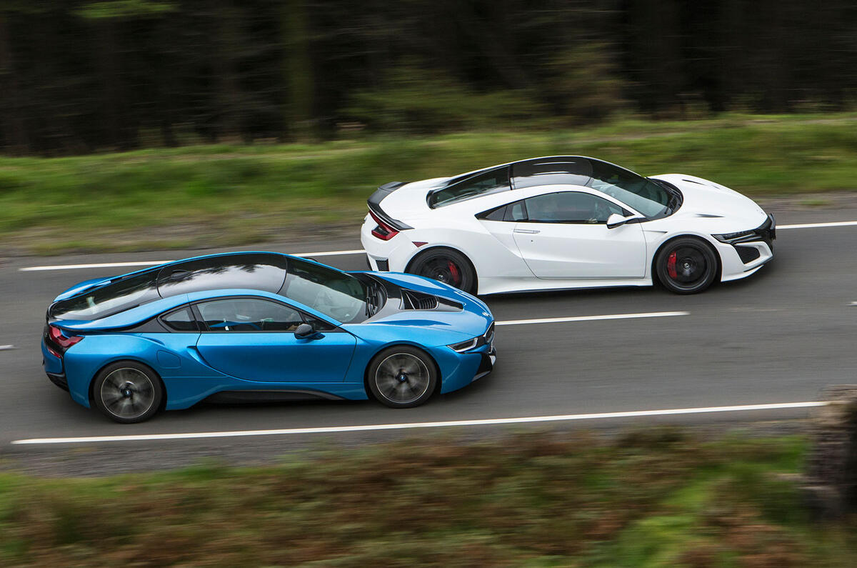 Honda NSX vs BMW i8 vs McLaren 570S: supercars compared