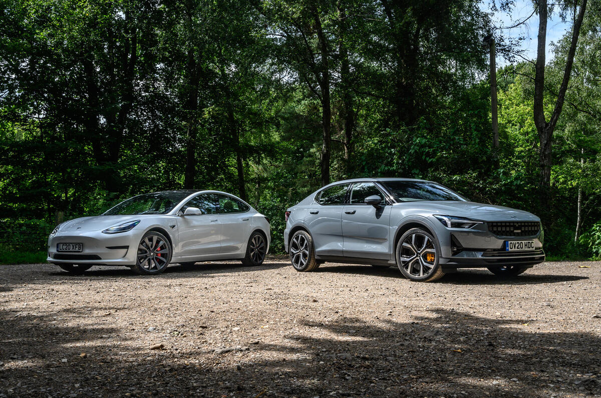 2020 Polestar 2 vs Tesla Model 3 - static 2020 Polestar 2 vs Tesla Model 3 - static