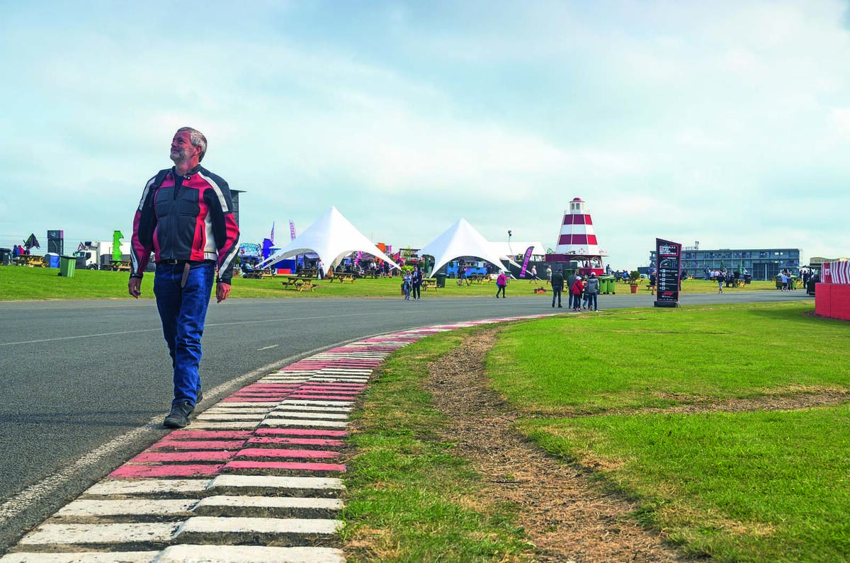 Colin Goodwin walks on track at Silverstone