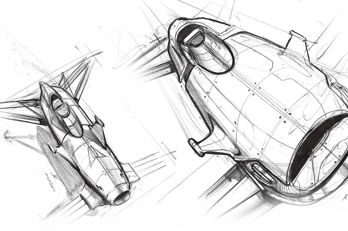 The original design sketch for Airspeeder - final designs have moved the concept on considerably