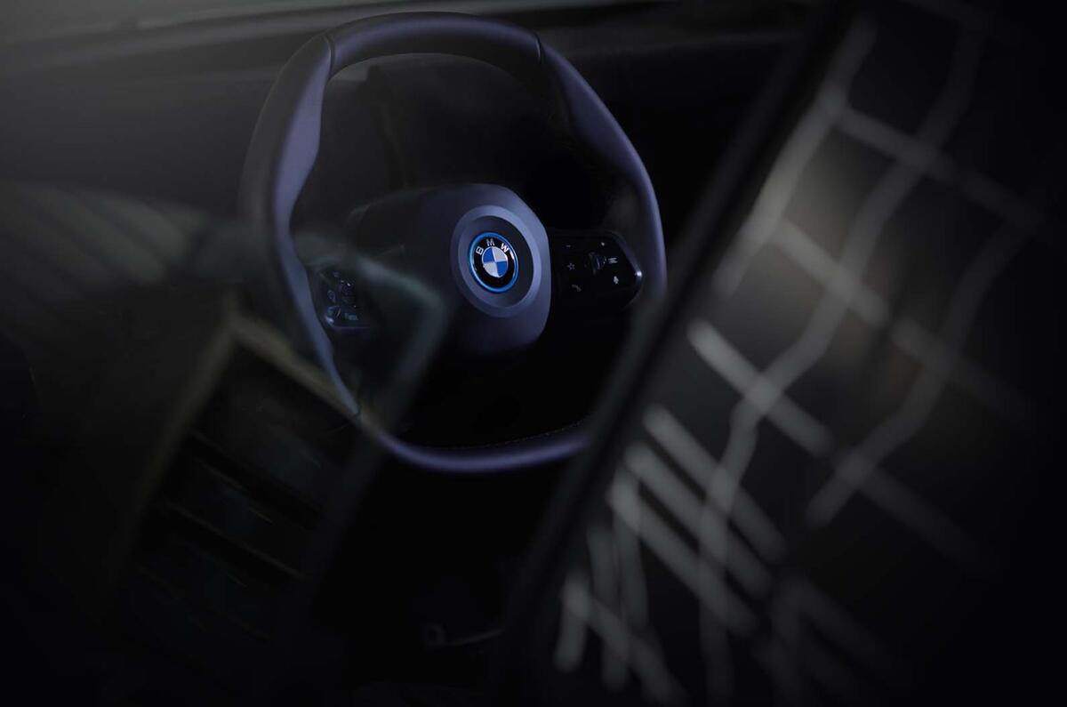 BMW iNext polygonal-shaped steering wheel