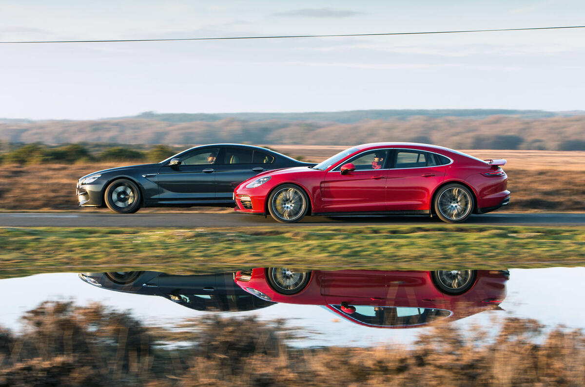 Porsche Panamera Turbo v BMW M6 Gran Coupe v Mercedes-AMG S63 Coupe