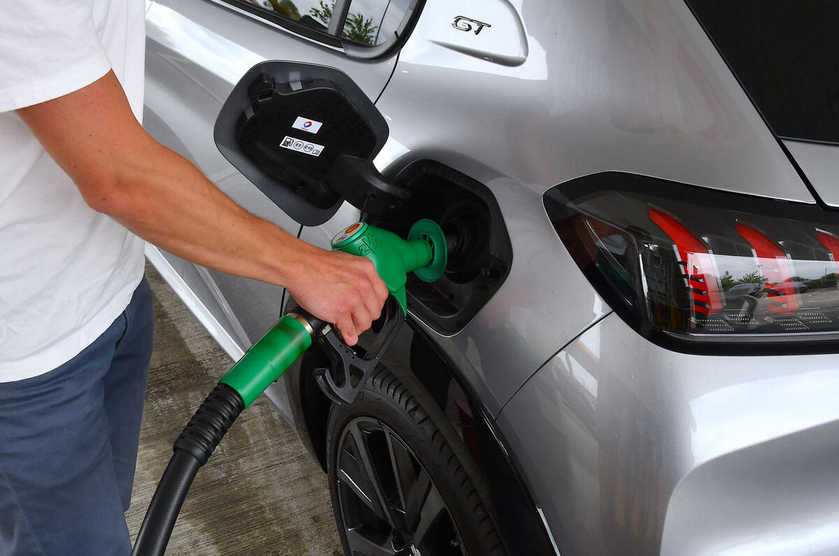 Peugeot 208 2022 filling with petrol