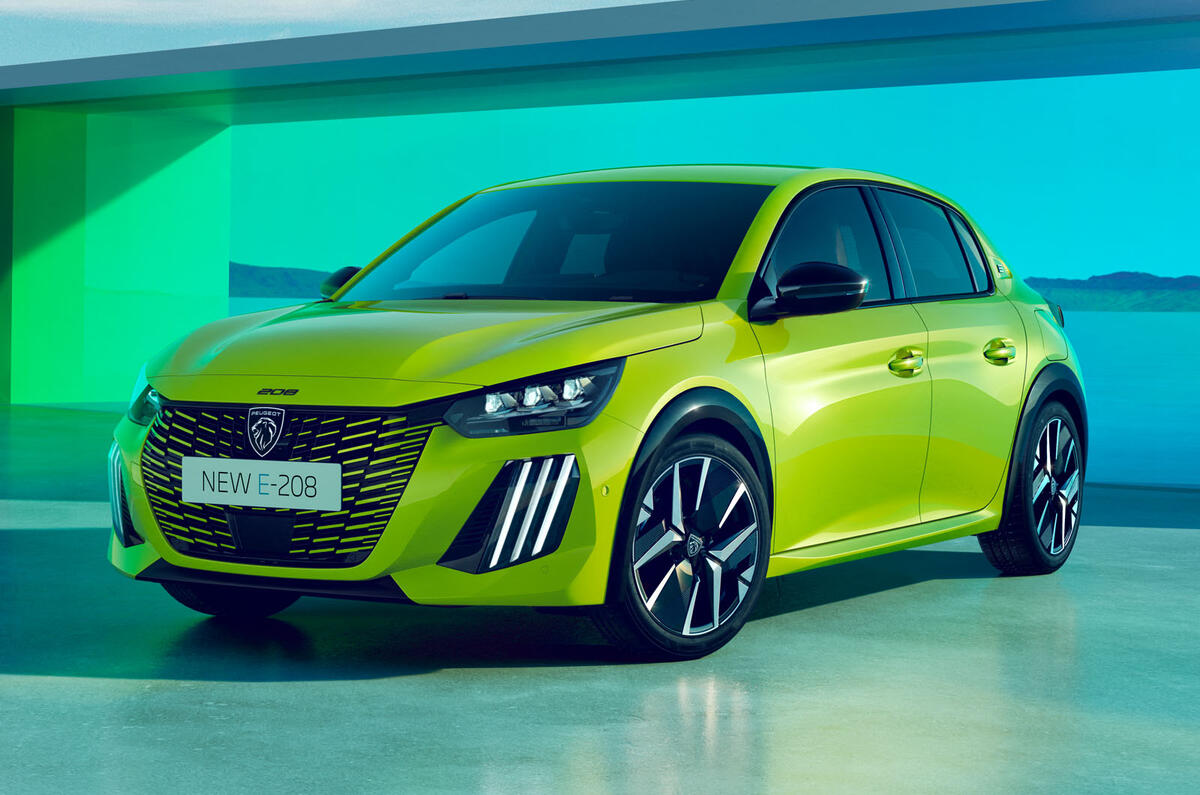 Peugeot e 208 2024 front quarter static Peugeot e 208 2024 front quarter static