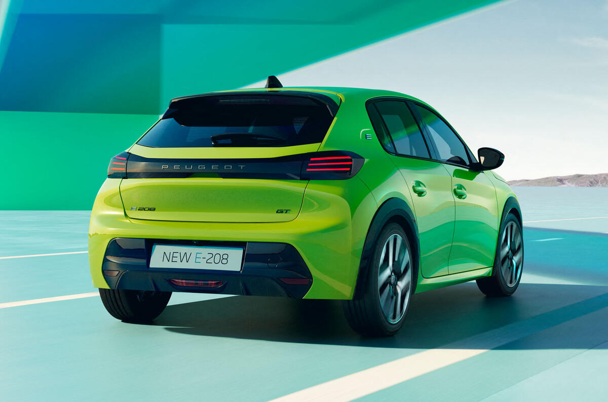 Peugeot e 208 2024 rear quarter tracking